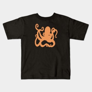 Orange kraken octopus design Kids T-Shirt